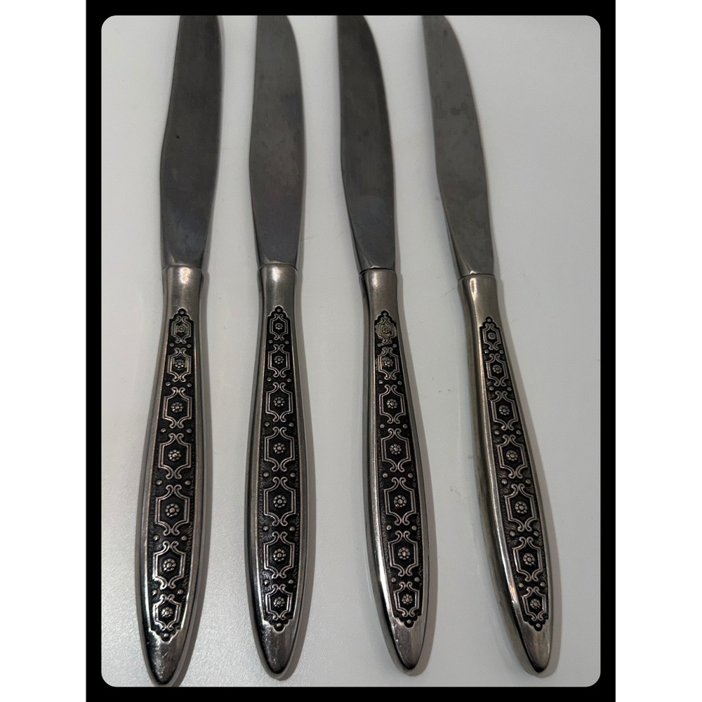 Gorham Montoro Black accent stainless Dinner Knives Silverware Flatware